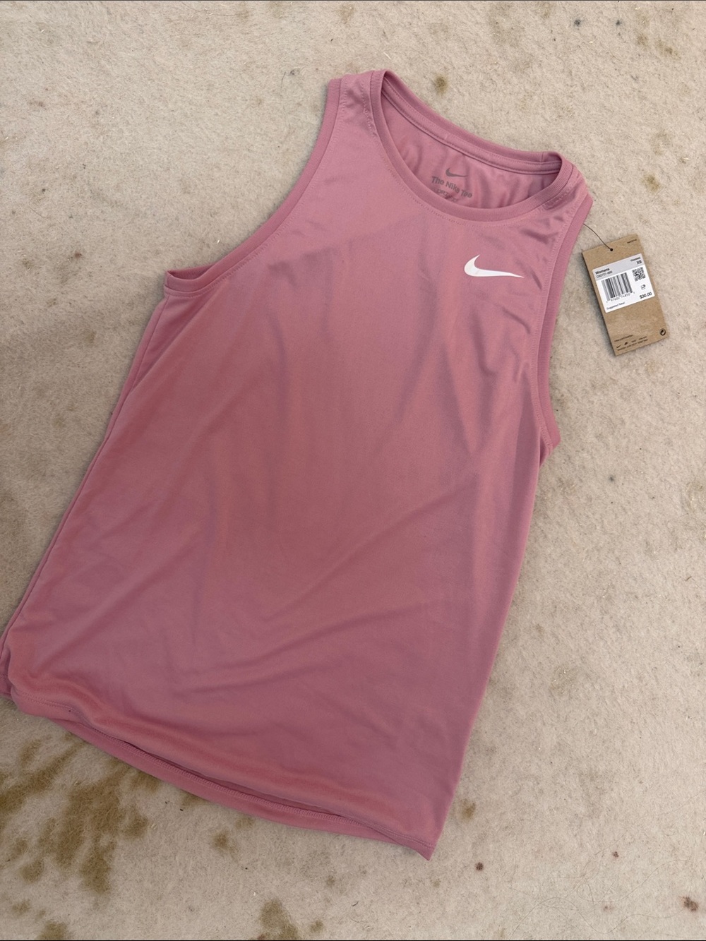Nike Women’s Dusty Rose Athletic Tank Top with White Swoosh
